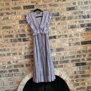 Zara Purple and White Maxi Dress